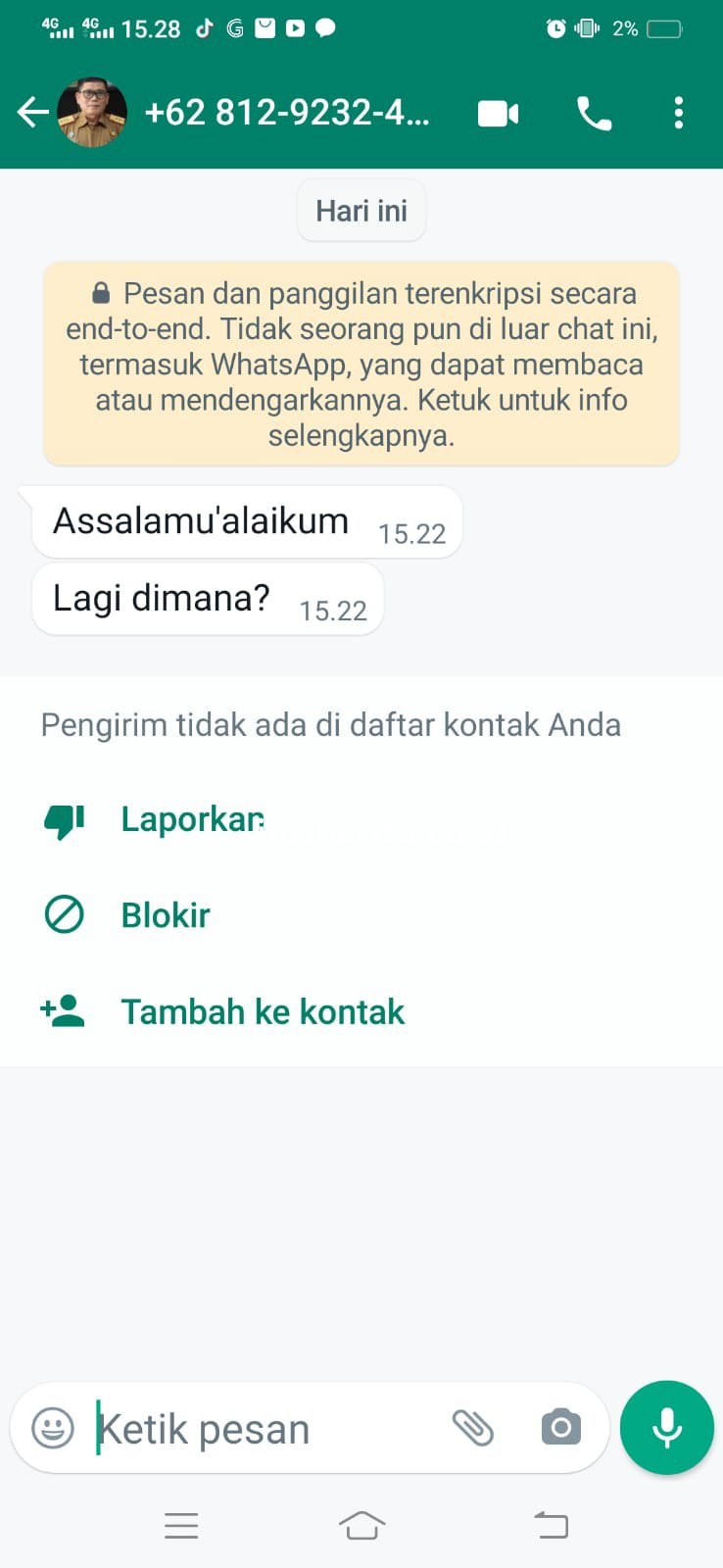 Waspada, Ada WA Palsu Mengatasnamakan Kadis Pendidikan Makassar